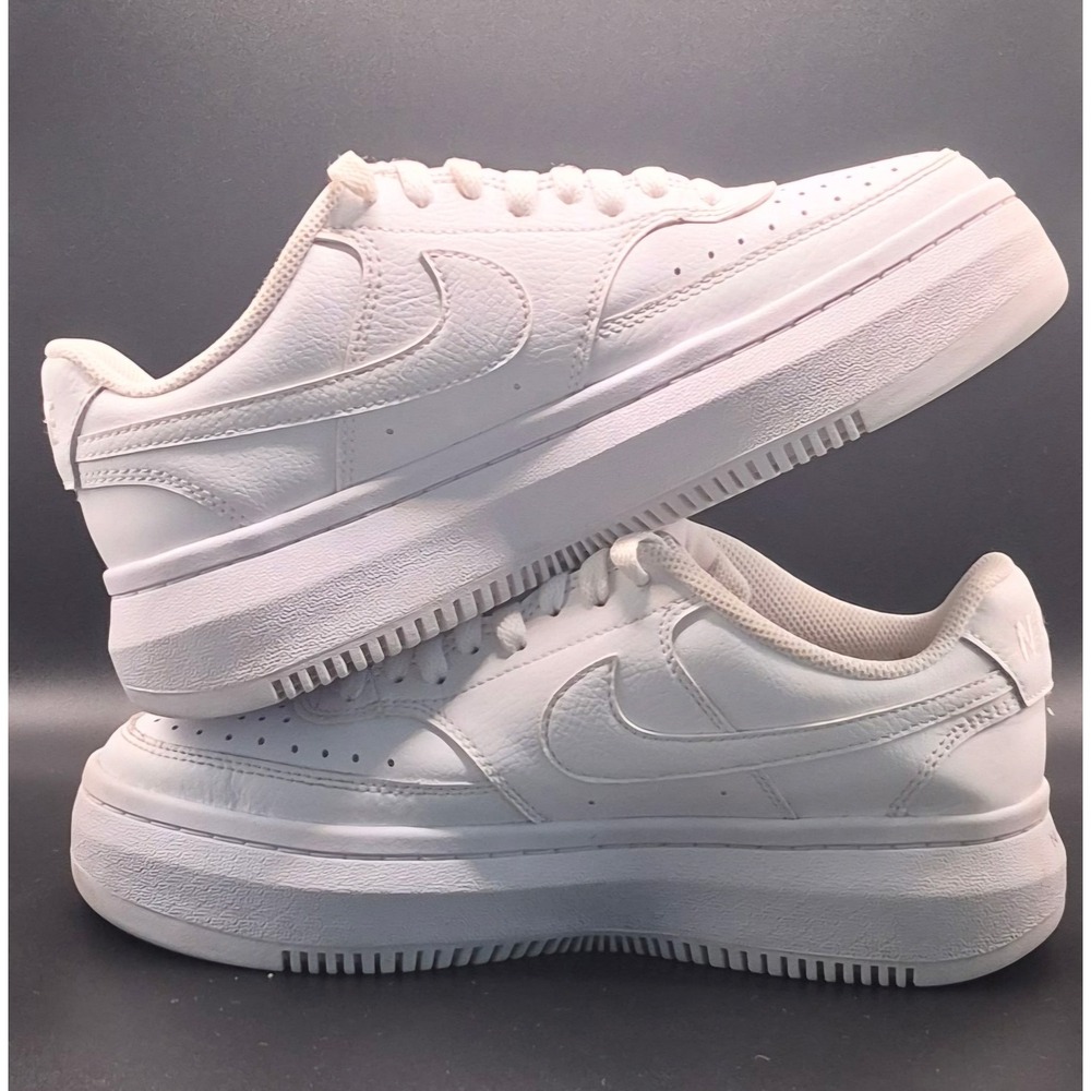 Nike Court Vision Alta LTR Triple White Platform Sneakers DM0113-100 Womens 8